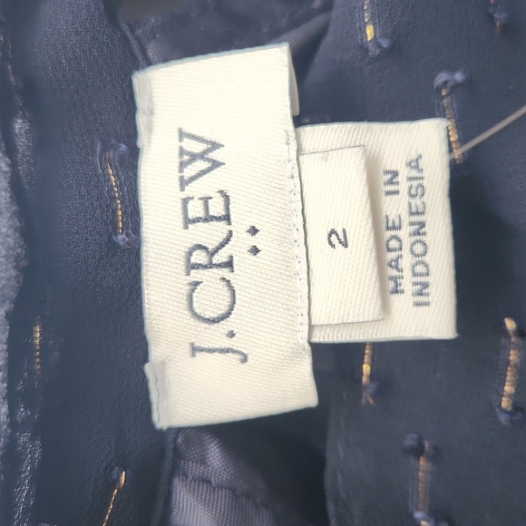 J Crew Navy Sleeveless Blouse with Embroidered Details - Picture 3 of 5